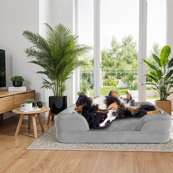 Ortopedisk hundbädd Kimba med hög kant - XL (112 x 85 x 18 cm)