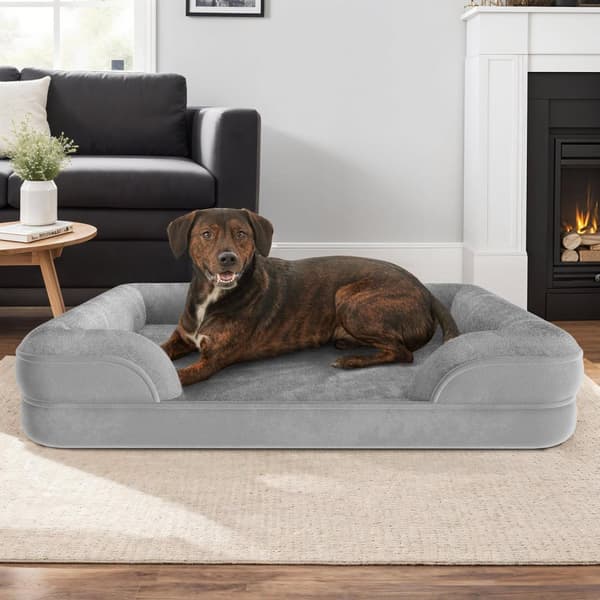 Ortopedisk hundbädd Kimba med hög kant - XL (112 x 85 x 18 cm)