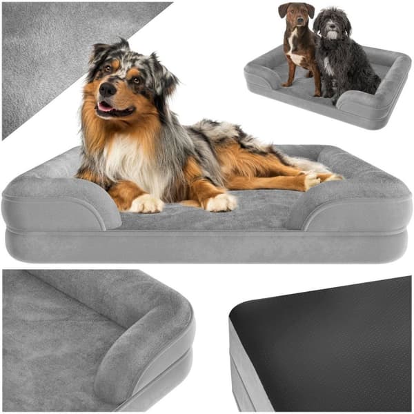 Ortopedisk hundbädd Kimba med hög kant - XL (112 x 85 x 18 cm)
