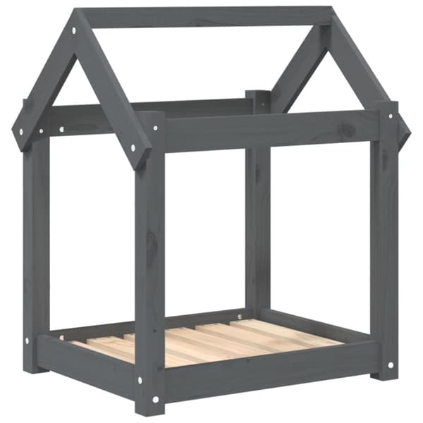 vidaXL hundeseng 61x50x70 cm massivt fyrretræ grå -  Hundesenge