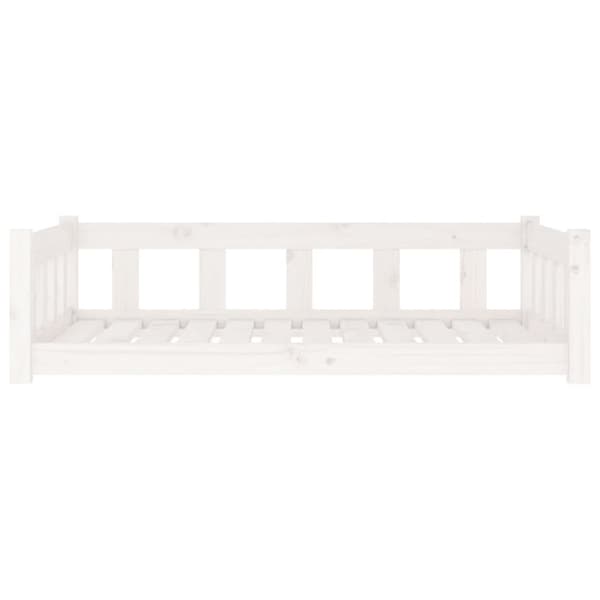 vidaXL hundeseng 105,5x75,5x28 cm massivt fyrretræ hvid -  Hundesenge