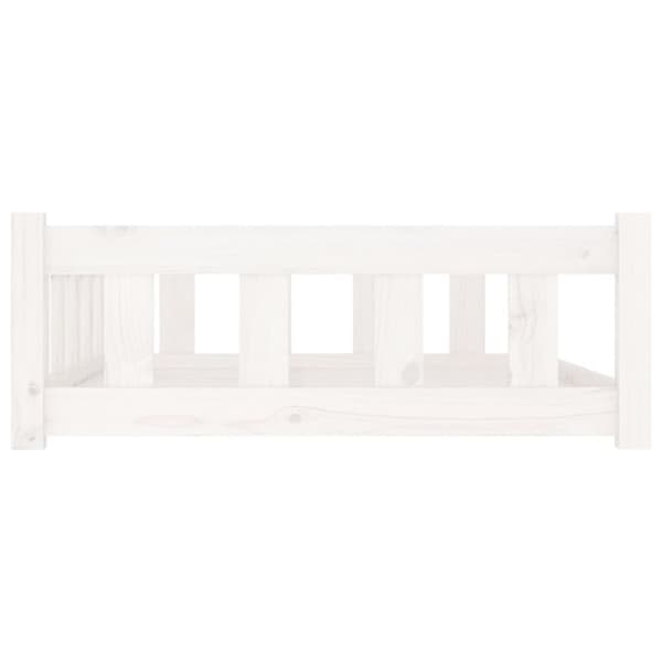 vidaXL hundeseng 105,5x75,5x28 cm massivt fyrretræ hvid -  Hundesenge