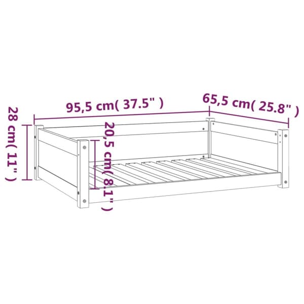 vidaXL Koiransänky 95,5x65,5x28 cm täysi mänty -  Koiranpedit