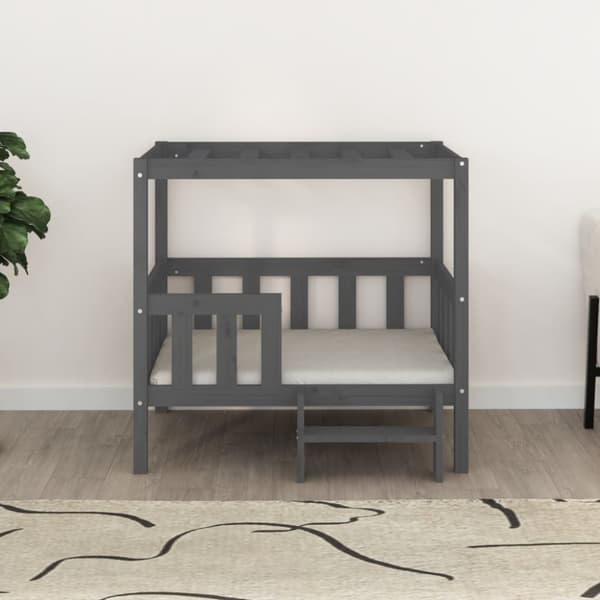 vidaXL Koiransänky harmaa 95,5x73,5x90 cm täysi mänty -  Koiranpedit