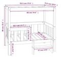 Pikkukuva 9 / 9: vidaXL Koiransänky harmaa 95,5x73,5x90 cm täysi mänty -  Koiranpedit