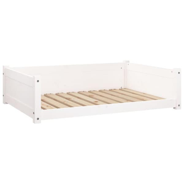 vidaXL Koiransänky valkoinen 95,5x65,5x28 cm täysi mänty - Koiranpedit