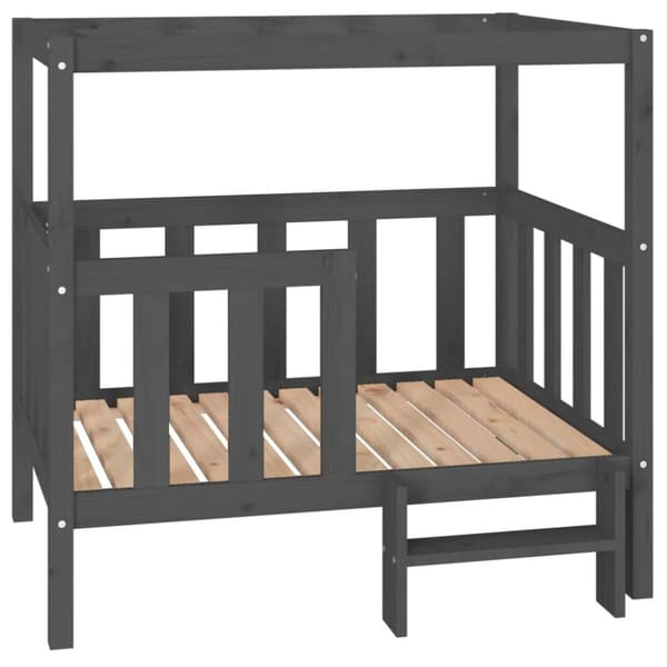 vidaXL hundeseng 105,5x83,5x100 cm massivt fyrretræ grå -  Hundesenge