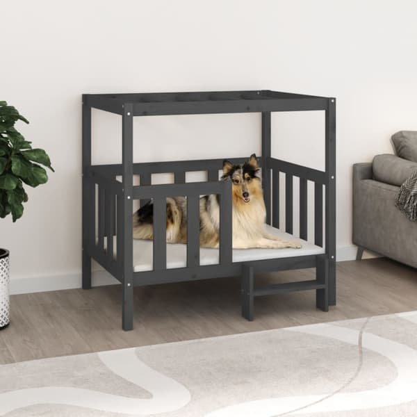 vidaXL Koiransänky harmaa 105,5x83,5x100 cm täysi mänty -  Koiranpedit