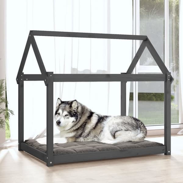 vidaXL Koiransänky harmaa 111x80x100 cm täysi mänty -  Koiranpedit