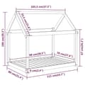 Pikkukuva 9 / 9: vidaXL Koiransänky harmaa 111x80x100 cm täysi mänty -  Koiranpedit