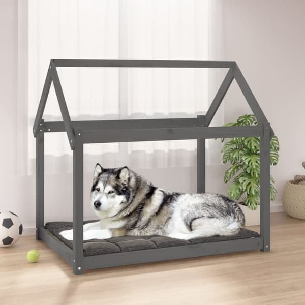 vidaXL Koiransänky harmaa 111x80x100 cm täysi mänty -  Koiranpedit