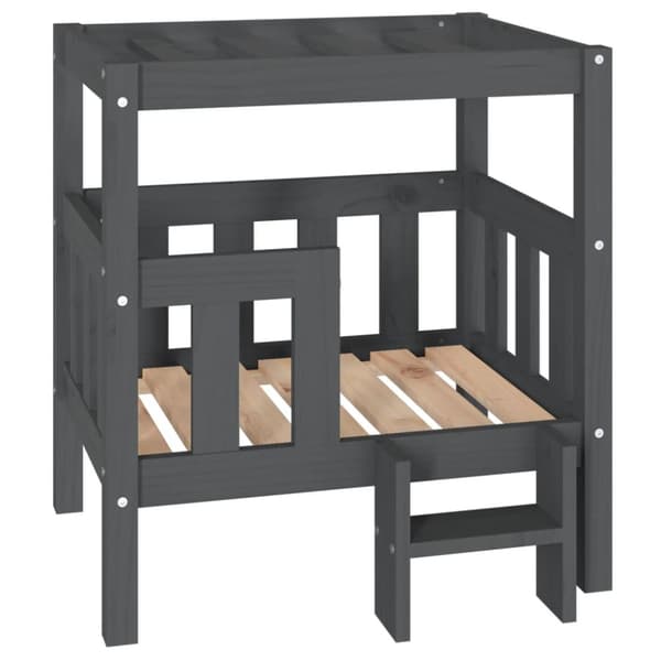 vidaXL hundeseng 65,5x43x70 cm massivt fyrretræ grå - Hundesenge