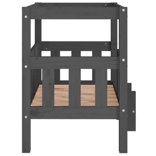 vidaXL hundeseng 65,5x43x70 cm massivt fyrretræ grå - Hundesenge