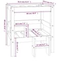 Pikkukuva 9 / 9: vidaXL Koiransänky harmaa 55,5x53,5x60 cm täysi mänty -  Koiranpedit
