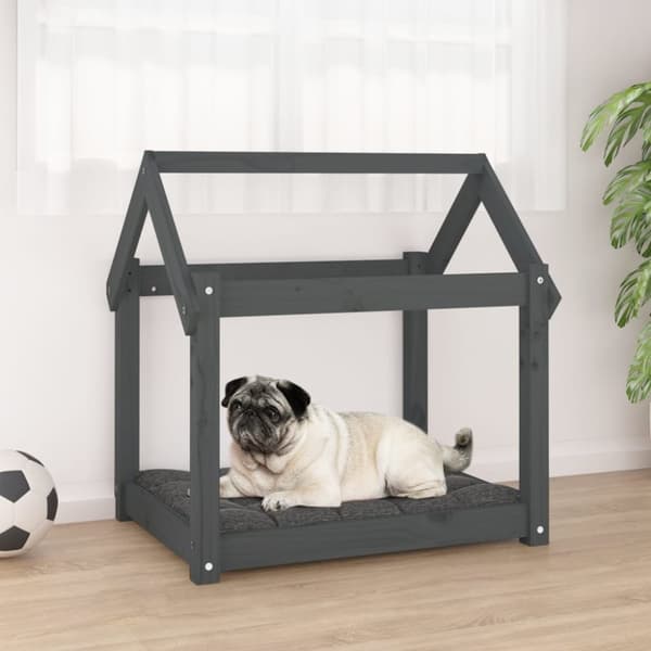 vidaXL Koiransänky harmaa 71x55x70 cm täysi mänty -  Koiranpedit
