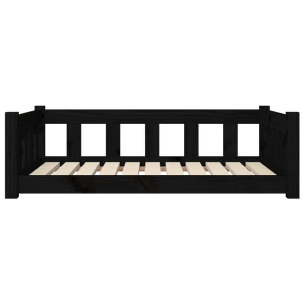 vidaXL hundeseng 95,5x65,5x28 cm massivt fyrretræ sort -  Hundesenge