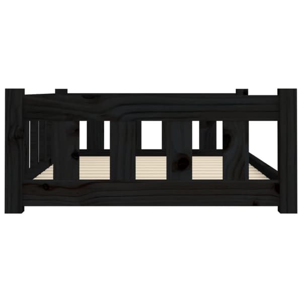 vidaXL hundeseng 95,5x65,5x28 cm massivt fyrretræ sort -  Hundesenge