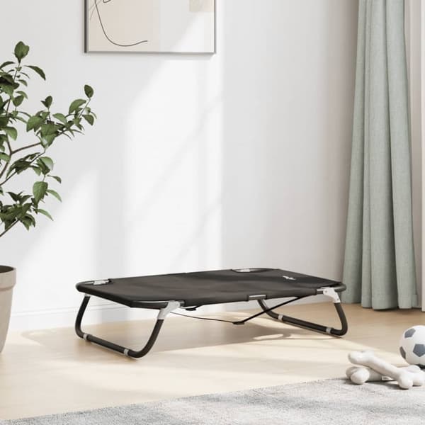The Living Store hundeseng foldbar oxfordstof og stål antracitgrå - Hundesenge