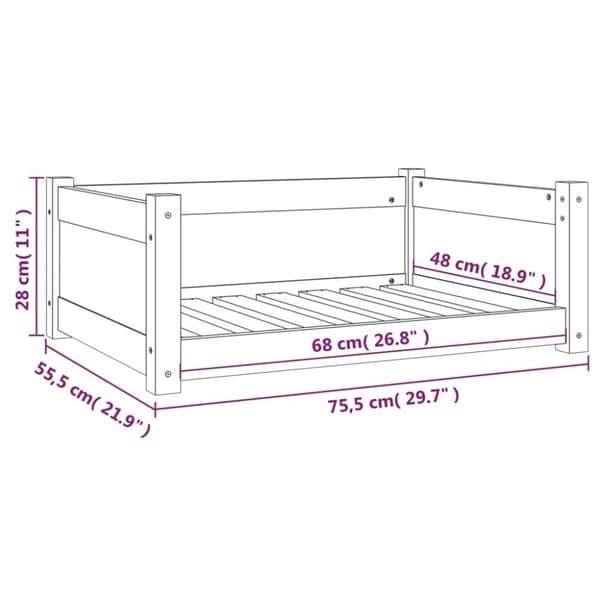 Koiranpedit - Living Koiransänky musta 75,5x55,5x28 cm täysi mänty