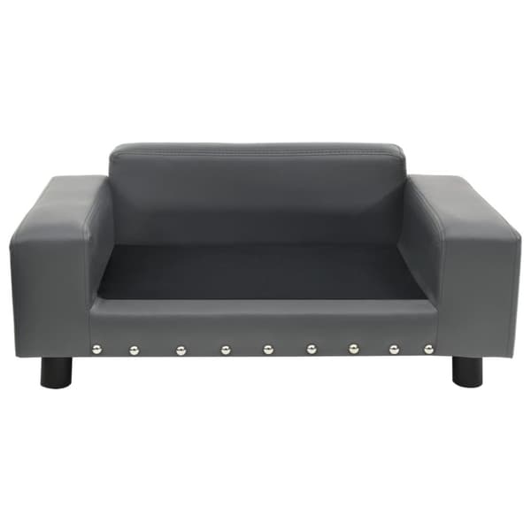 hundesofa 81x43x31 cm plys og kunstlæder grå