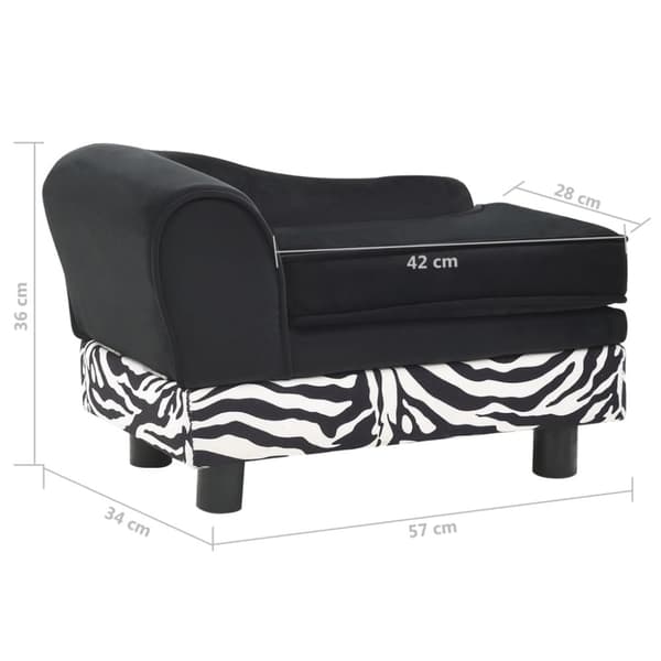 Hundsoffa svart 57x34x36 cm plysch