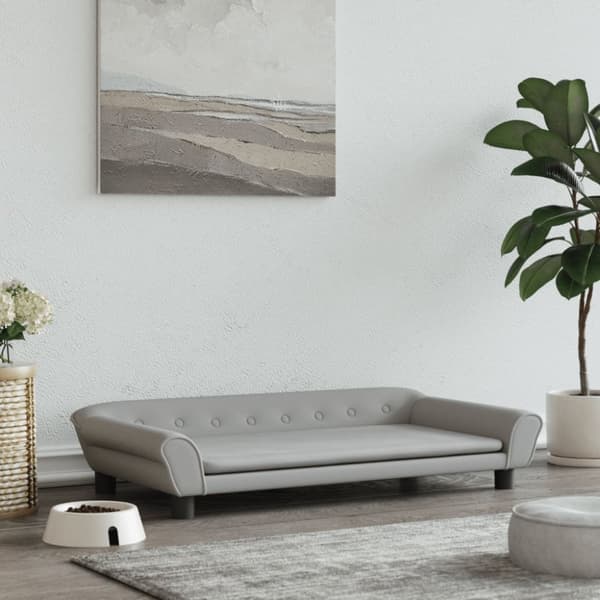 Koiran sänky, vaaleanharmaa, 100x50x21 cm, sametti