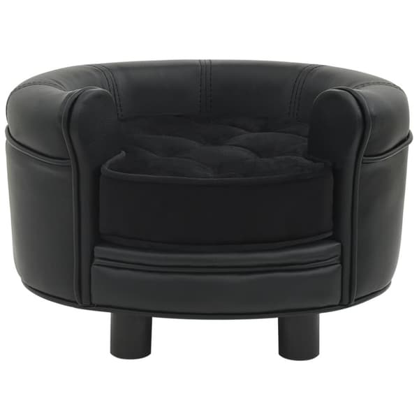 hundesofa 48x48x32 cm plys og kunstlæder sort