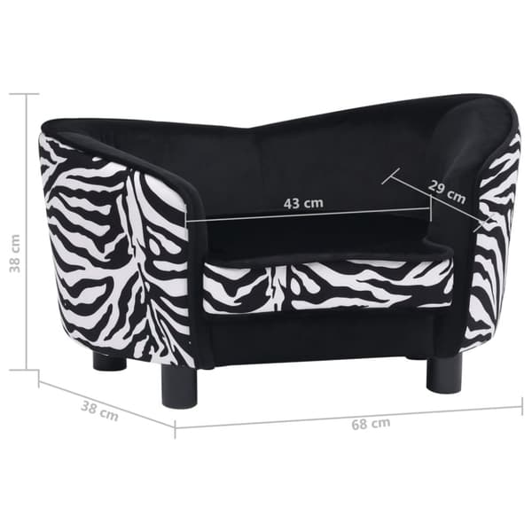hundesofa 68x38x38 cm plys sort