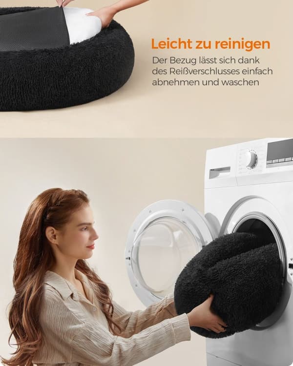 Rootz Plys Hundeseng - Dyreseng - Hyggelig pude - Blødt fyld - Blæk sort - 100 cm x 20 cm - Letvægts 2,7 kg