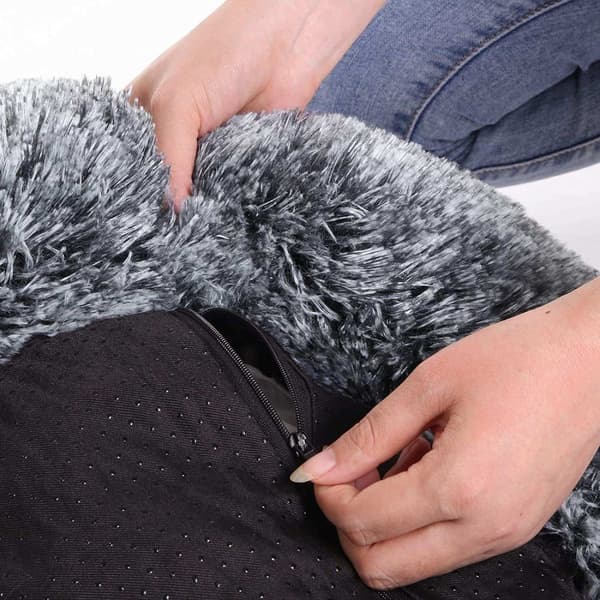 Rootz Donut -koiransänky - Lemmikkieläinsohva - Memory Foam -sänky - Pehmomateriaali - Mukava ja kestävä - 60cm x 20cm - Harmaa