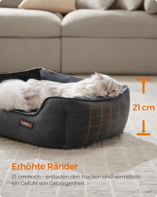Rootz Dog Bed - Lemmikin sänky - Pehmustettu matto - Pellavajäljitelmä - Pehmopehmuste - Liukumaton kangas - 60 cm x 50 cm x 21 cm