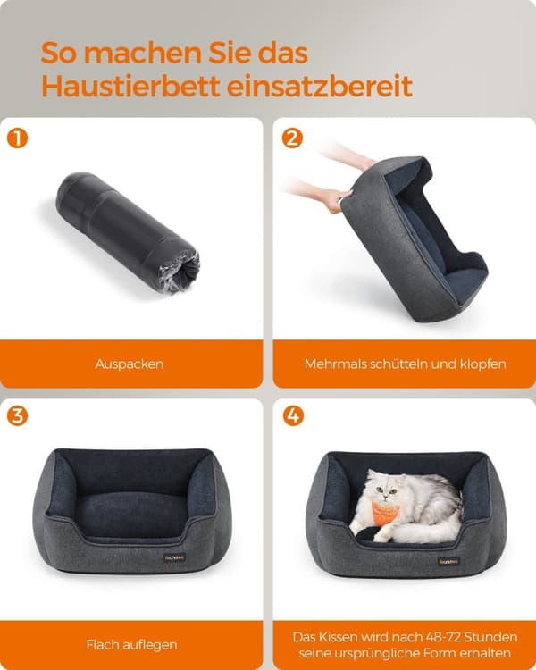 Rootz Dog Bed - Lemmikin sänky - Pehmustettu matto - Pellavajäljitelmä - Pehmopehmuste - Liukumaton kangas - 60 cm x 50 cm x 21 cm