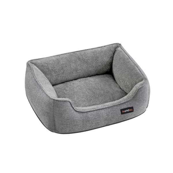 Rootz vaaleanharmaa koiransänky - Lemmikkieläinsänky - Pehmustettu matto - Pellavajäljitelmä - Pehmo - PP-pehmuste - Liukumaton kangas - 60cm x 50cm x