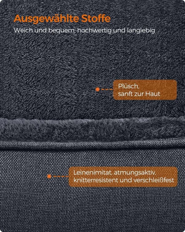 Rootz Plys Hundeseng - Husdyrseng - Hyggelig seng - Imiteret linned - Anti-Slip stof - 120 cm x 90 cm x 30 cm