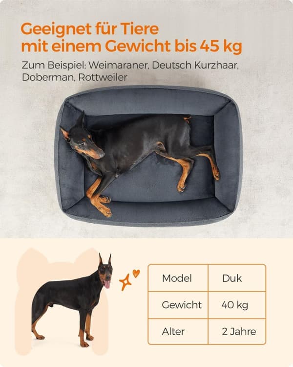 Rootz Plys Hundeseng - Husdyrseng - Hyggelig seng - Imiteret linned - Anti-Slip stof - 120 cm x 90 cm x 30 cm