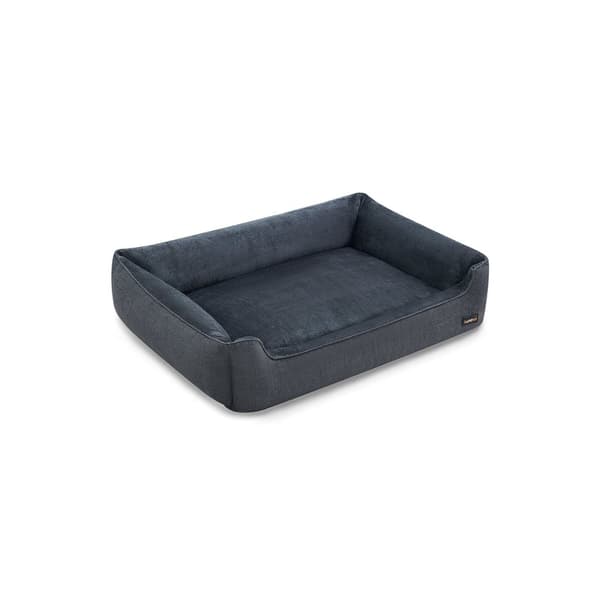 Rootz Plys Hundeseng - Husdyrseng - Hyggelig seng - Imiteret linned - Anti-Slip stof - 120 cm x 90 cm x 30 cm