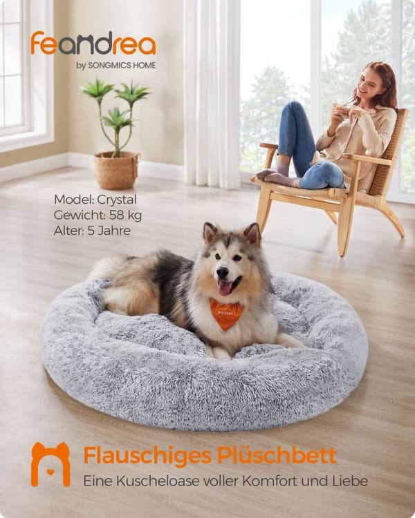 Rootz Plys Hundeseng - Pet Bed - Hyggelig pude - Blødt fyld - Ombre Grey - 140 cm x 20 cm - Letvægts 4,8 kg