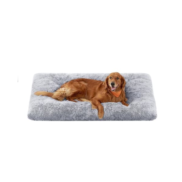 Rootz Ombre Grey Hundeseng - Kæledyrsmåtte - Polstret seng - Plysmateriale - Komfortabel støtte - Skridsikret bund - 140 cm x 100 cm x 12 cm