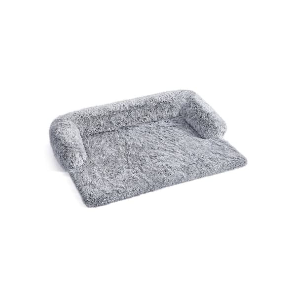 Rootz Ombre Grey Plys Hundeseng - Pet Sofa - Hyggelig pude - Vandtæt TPU belægning - Komfortabelt PP fyld - 122cm x 95cm x 18cm