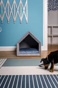 Miniatyrbild 5 av 7: Rexproduct Pethome 2.0 modern ekologisk hundkoja ljusgrå med färgglad madrass