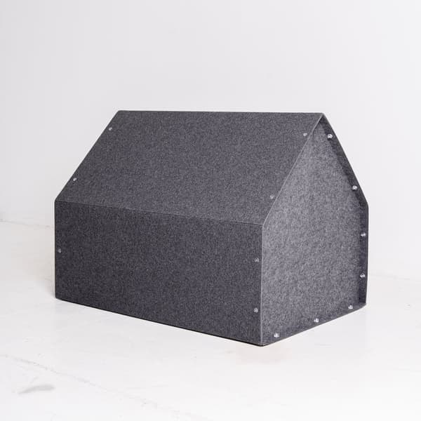 Rexproduct Pethome 2.0 moderne økologisk hundegård lysegrå med farverig madras