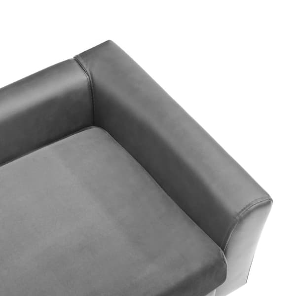 hundesofa 60x43x30 cm plys og kunstlæder grå