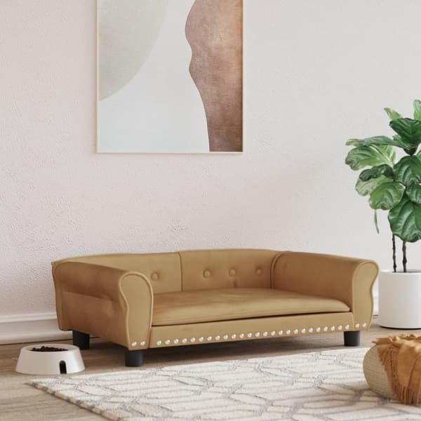 Koiran sänky, ruskea, 95x55x30 cm, sametti