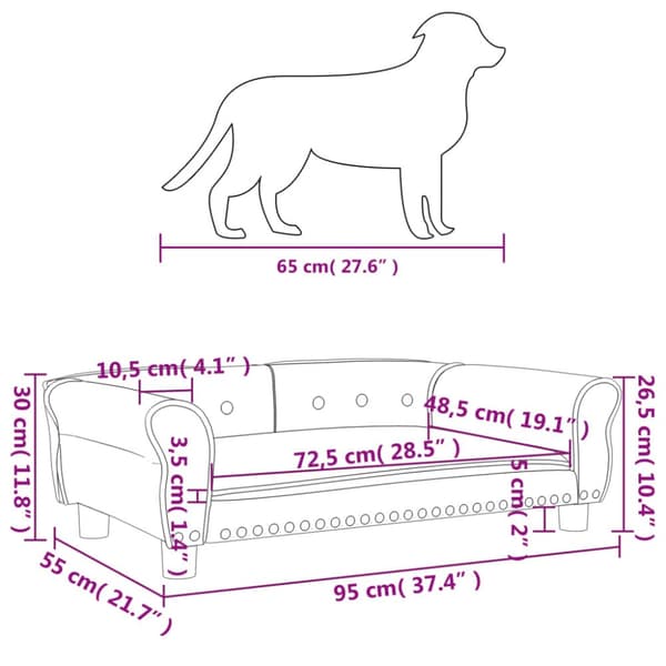 hundeseng 95x55x30 cm kunstlæder grå
