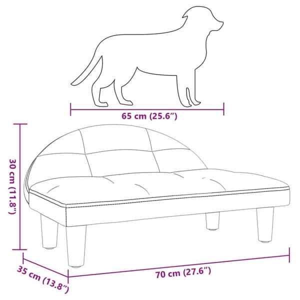 hundeseng 70x52x30 cm velour lyserød