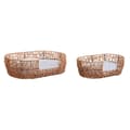 Miniatyrbillede 1 af 3: Hundeseng Home ESPRIT Hvid Lys brun Metal syntetisk spanskrør 50 x 35 x 14 cm (2 Dele)