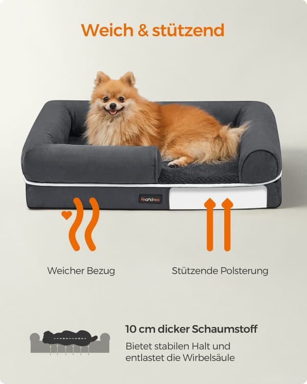 Rootz Plys Hundeseng - Pet Pude - Stor pude - Komfortabel - 76 cm x 51 cm x 18 cm