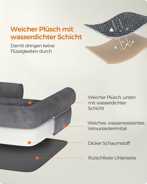 Rootz Plys Hundeseng - Pet Pude - Stor pude - Komfortabel - 76 cm x 51 cm x 18 cm