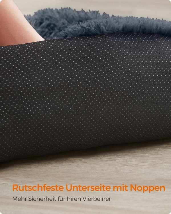 Rootz Plys Hundeseng - TPU-belægning, PP-fyld - Blød kæledyrssofa - 110 cm x 95 cm x 18 cm - Mørkegrå - Letvægts 1,9 kg