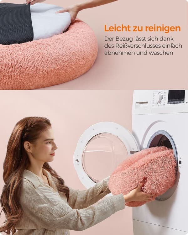 Rootz Plys Hundeseng - Dyreseng - Blød pude - Plysmateriale - PP Fyld - 120 cm x 20 cm - Pink - 3,2 kg